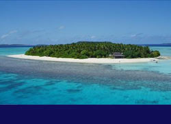 the beachfront at Mounu Island